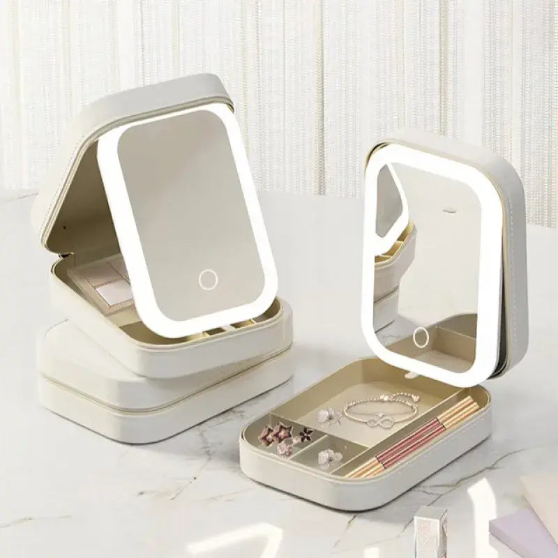 LED Mirror Makeup Box - Magnifying