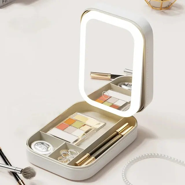 LED Mirror Makeup Box - Magnifying