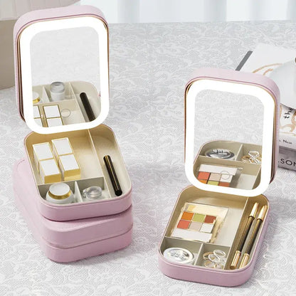 LED Mirror Makeup Box - Magnifying